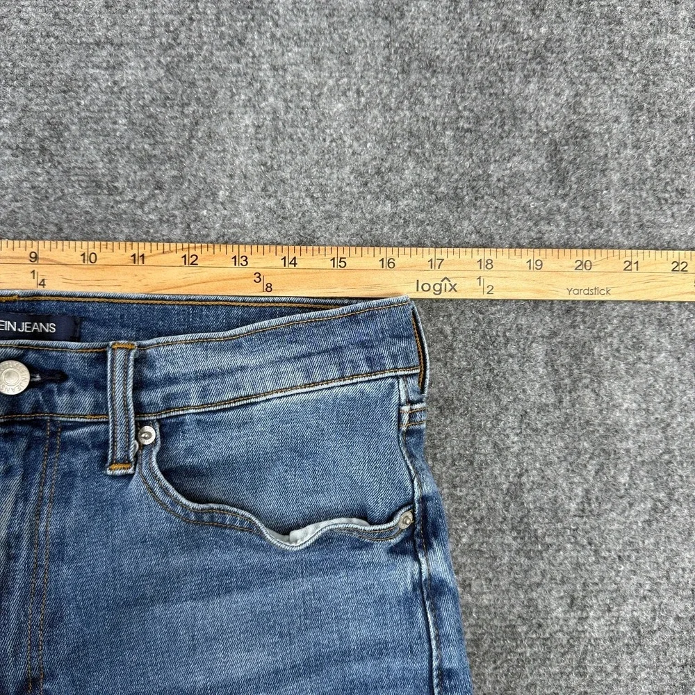 Calvin Klein CKJ 035 Straight Jeans Mens 32x34 Blue Stretch Denim Medium Wash